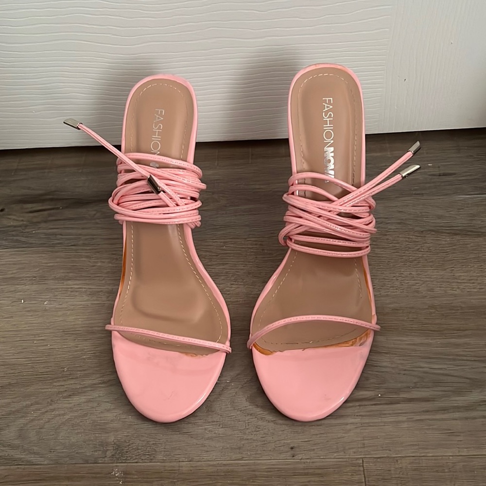 Fashion Nova Sandal Wrap Heels, Size 7.5